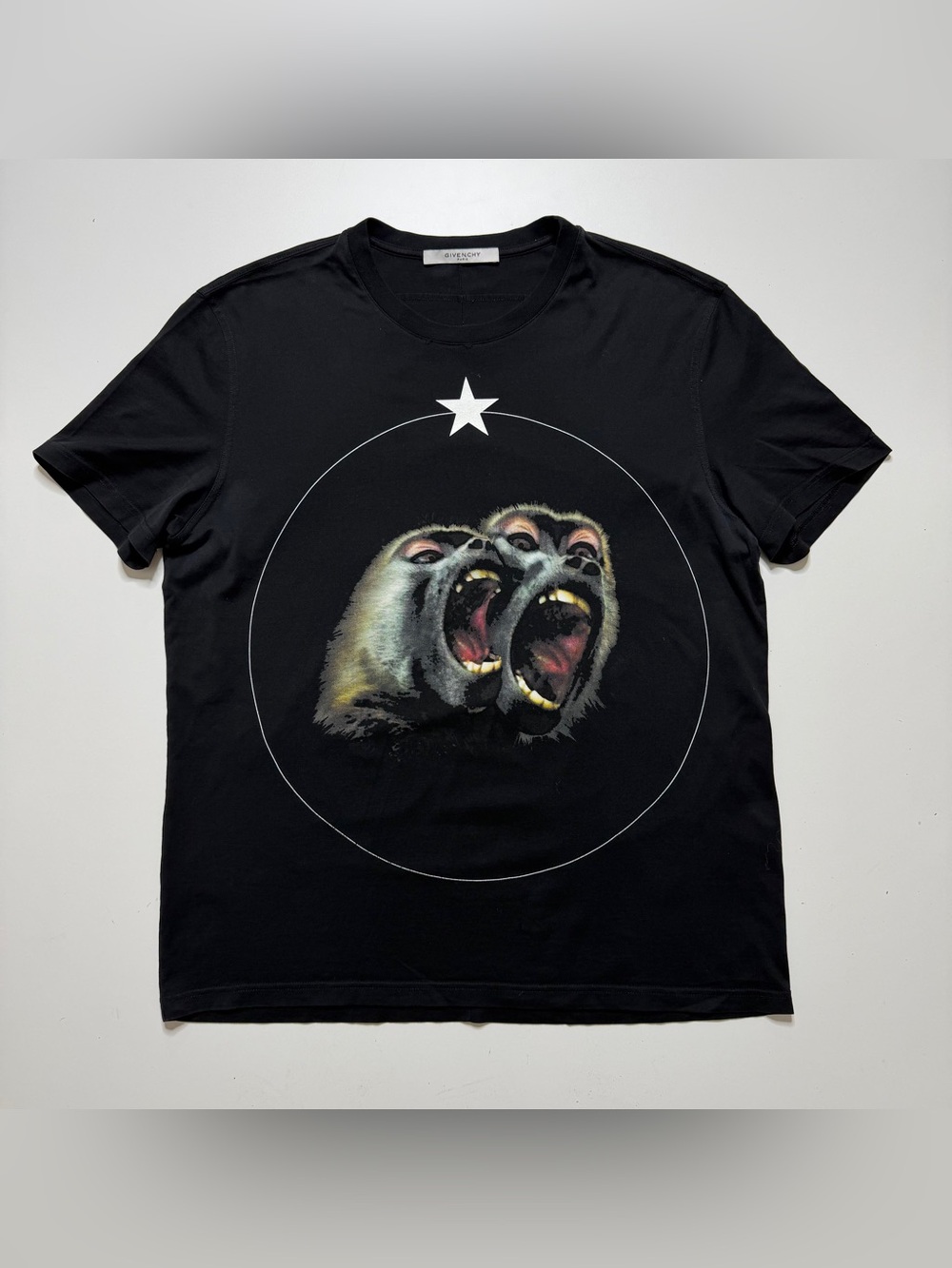 Givenchy Paris Monkey Brothers Short Sleeve T-Shirt Mens XL Black Riccardo